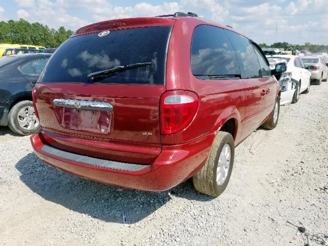 2C8GP74L91R325565 - 2001 CHRYSLER TOWN & COU RED photo 4