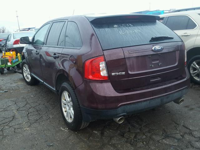 2FMDK3GC9BBA26543 - 2011 FORD EDGE SE RED photo 3