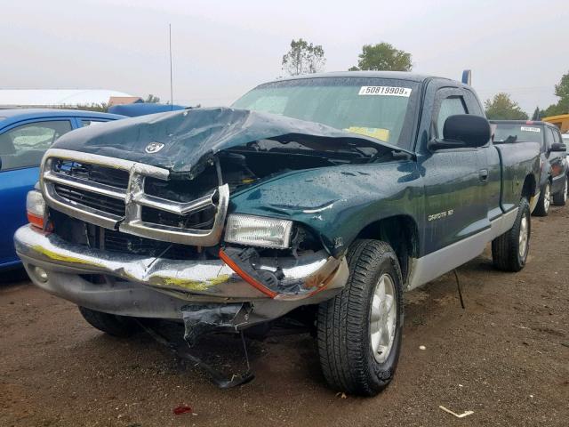 1B7GG23Y7VS152330 - 1997 DODGE DAKOTA GREEN photo 2