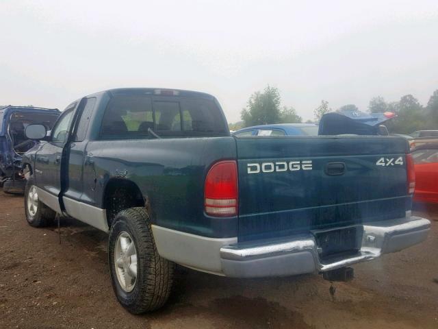 1B7GG23Y7VS152330 - 1997 DODGE DAKOTA GREEN photo 3