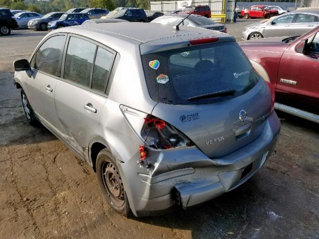 3N1BC13E77L457336 - 2007 NISSAN VERSA S GRAY photo 3