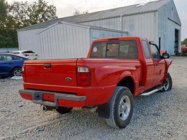 1FTYR14E14PA72942 - 2004 FORD RANGER SUP RED photo 4