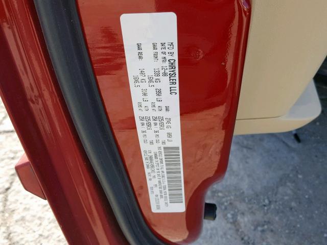 2A8HR44E49R613451 - 2009 CHRYSLER TOWN & COU RED photo 10