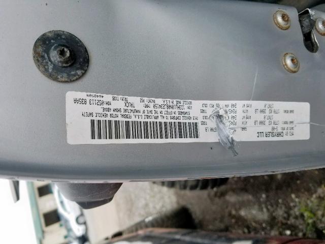 1D3HU18N08J234150 - 2008 DODGE RAM 1500 S SILVER photo 10