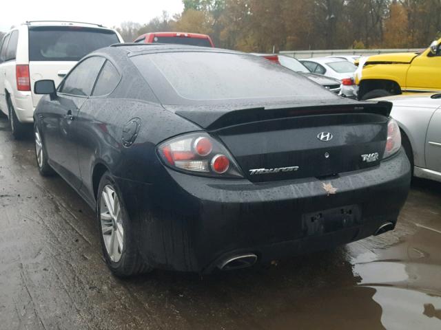 KMHHM66D17U255341 - 2007 HYUNDAI TIBURON GS BLACK photo 3