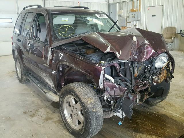 1J4GL58K24W323519 - 2004 JEEP LIBERTY LI MAROON photo 1