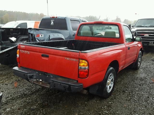 5TENL42N44Z423943 - 2004 TOYOTA TACOMA RED photo 4