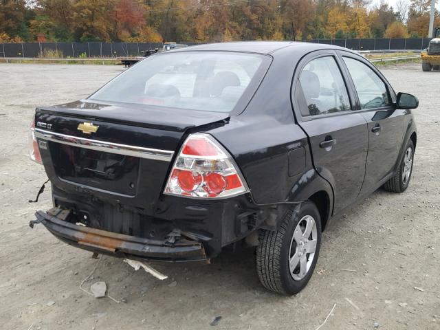 KL1TD5DE4BB185737 - 2011 CHEVROLET AVEO LS BLACK photo 4
