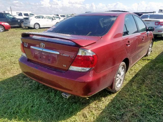 4T1BF32K16U116280 - 2006 TOYOTA CAMRY LE RED photo 4