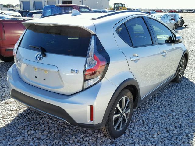 JTDKDTB32J1599243 - 2018 TOYOTA PRIUS C SILVER photo 4