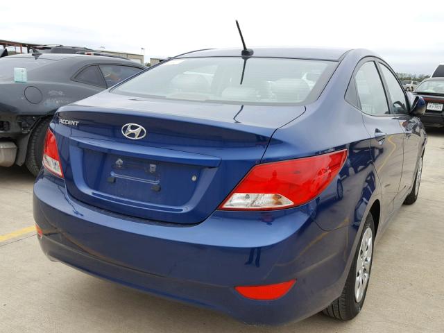 KMHCT4AE1HU301009 - 2017 HYUNDAI ACCENT SE BLUE photo 4