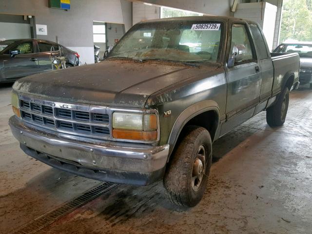 1B7GG23Y6TS527248 - 1996 DODGE DAKOTA GREEN photo 2