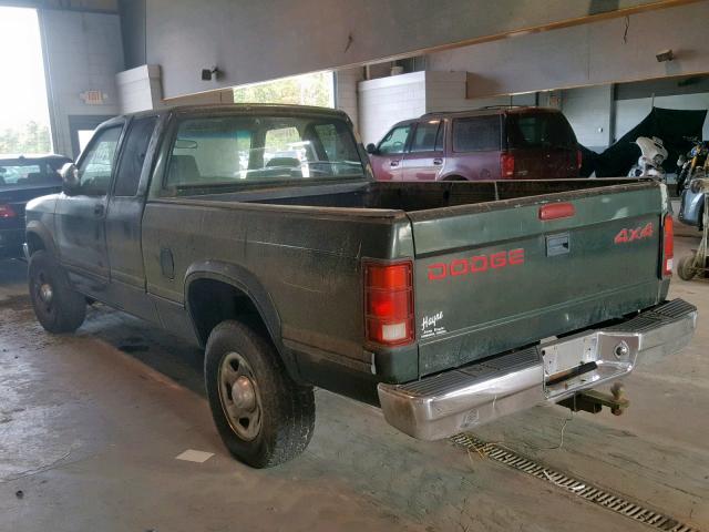 1B7GG23Y6TS527248 - 1996 DODGE DAKOTA GREEN photo 3