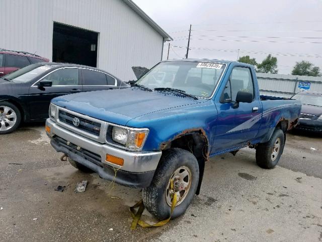 4TARN01P0PZ121102 - 1993 TOYOTA PICKUP 1/2 BLUE photo 2