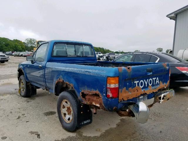 4TARN01P0PZ121102 - 1993 TOYOTA PICKUP 1/2 BLUE photo 3