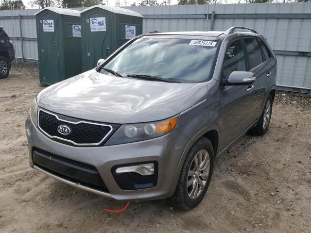 5XYKW4A20BG159063 - 2011 KIA SORENTO SX GRAY photo 2