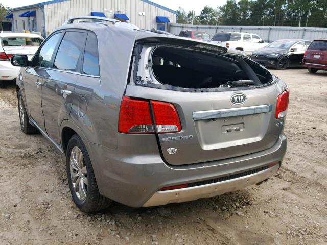 5XYKW4A20BG159063 - 2011 KIA SORENTO SX GRAY photo 3