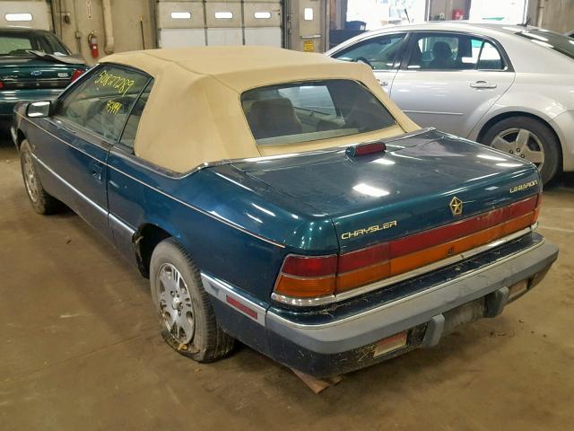 1C3XU4539PF614845 - 1993 CHRYSLER LEBARON GREEN photo 3