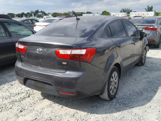 KNADN4A32C6090236 - 2012 KIA RIO EX GRAY photo 4