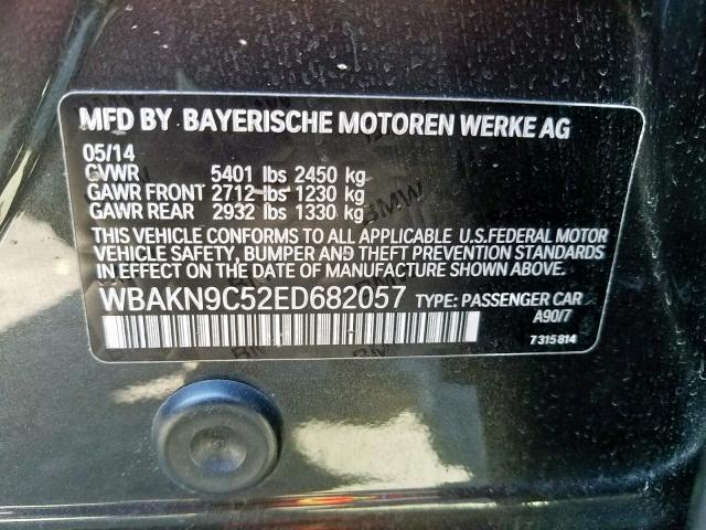 WBAKN9C52ED682057 - 2014 BMW 550 I BLACK photo 10