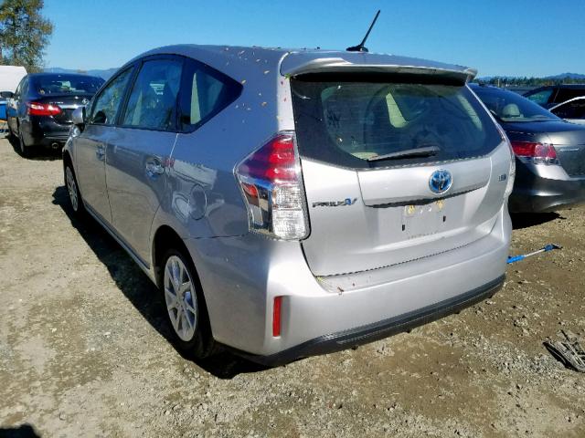 JTDZN3EU8FJ025561 - 2015 TOYOTA PRIUS V SILVER photo 3