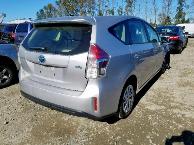 JTDZN3EU8FJ025561 - 2015 TOYOTA PRIUS V SILVER photo 4