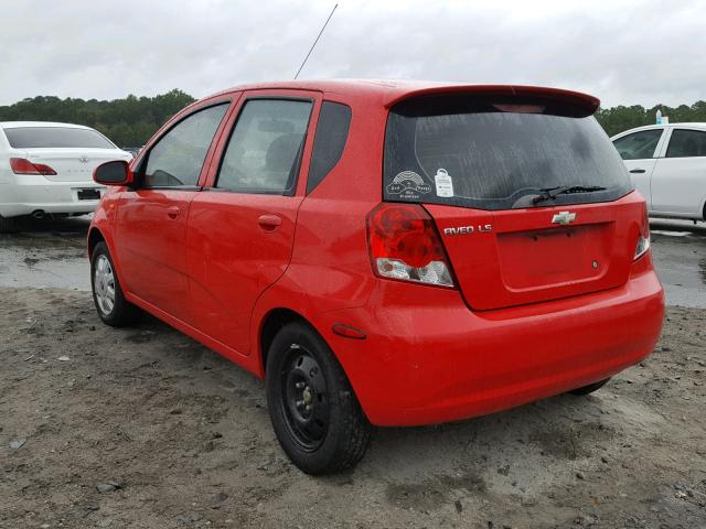 KL1TJ62624B210714 - 2004 CHEVROLET AVEO LS RED photo 3