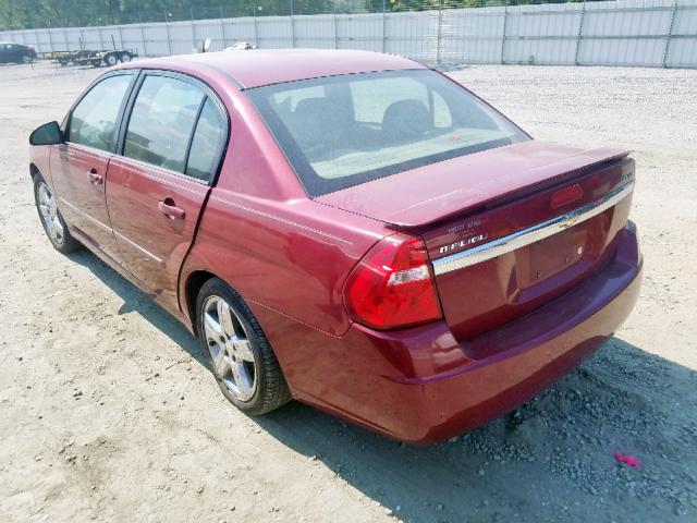 1G1ZU538X6F196389 - 2006 CHEVROLET MALIBU LTZ ბურგუნდია ფოტო 3