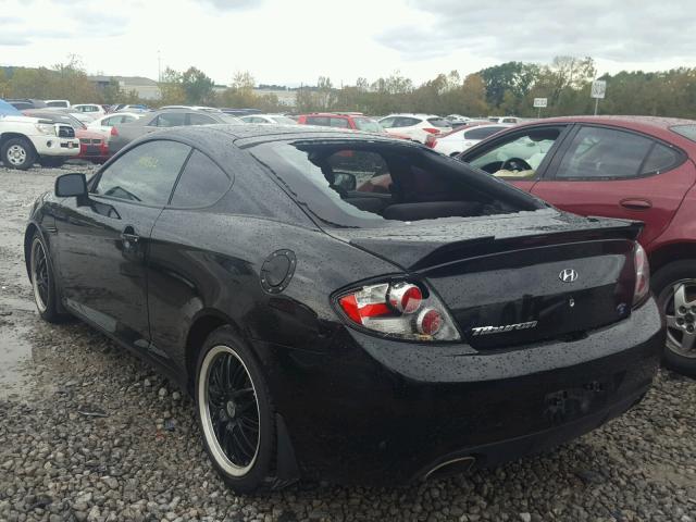 KMHHM66D28U292500 - 2008 HYUNDAI TIBURON GS BLACK photo 3