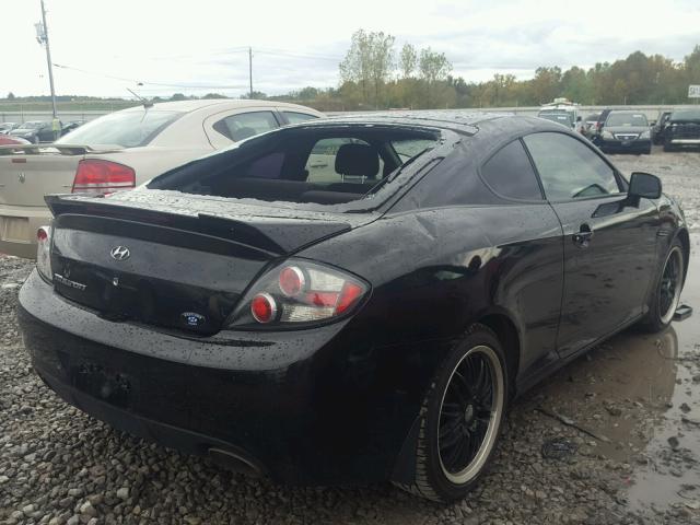 KMHHM66D28U292500 - 2008 HYUNDAI TIBURON GS BLACK photo 4