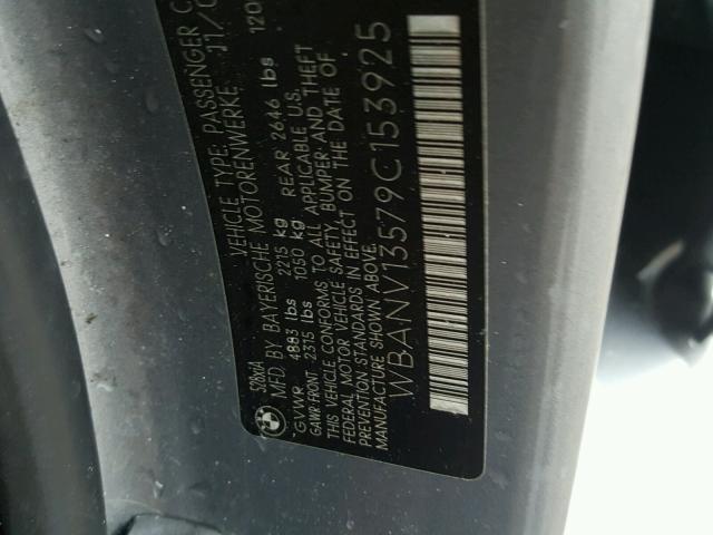 WBANV13579C153925 - 2009 BMW 528 XI GRAY photo 10