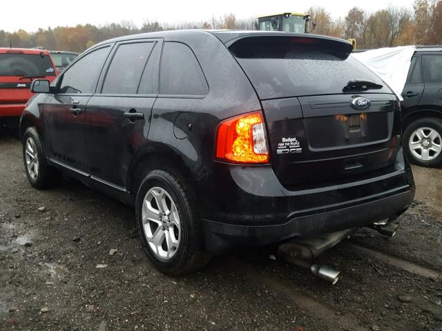 2FMDK3JC1CBA64620 - 2012 FORD EDGE SEL BLACK photo 3