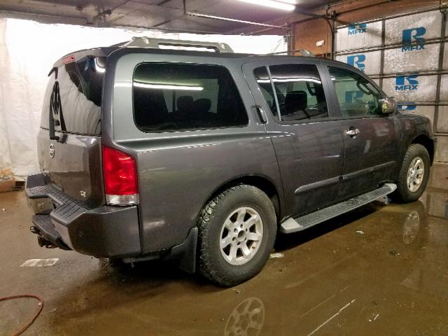 5N1AA08B74N713330 - 2004 NISSAN ARMADA SE GRAY photo 4