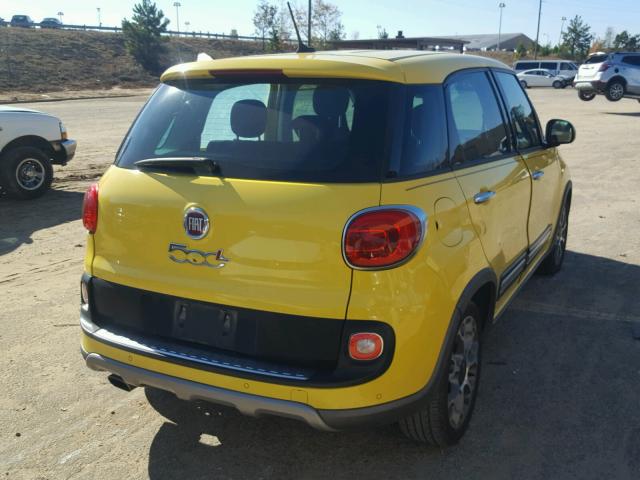 ZFBCFADH5EZ020817 - 2014 FIAT 500L TREKK YELLOW photo 4