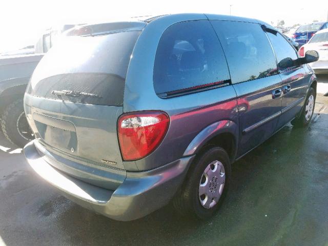 1D4GP25B35B419216 - 2005 DODGE CARAVAN SE BLUE photo 4