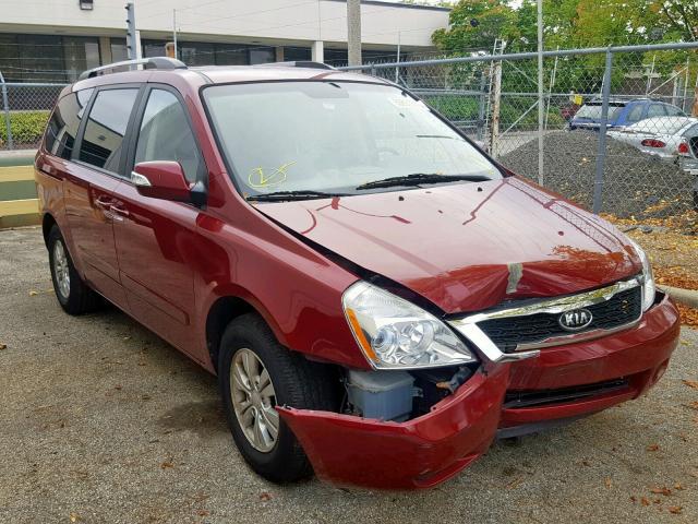 KNDMG4C72C6507691 - 2012 KIA SEDONA LX RED photo 1