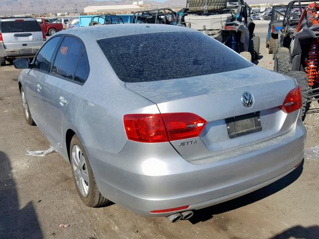 3VW2K7AJ5EM242223 - 2014 VOLKSWAGEN JETTA BASE 银色 照片 3