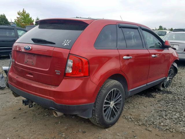 2FMDK4JC5BBA76094 - 2011 FORD EDGE SEL RED photo 4