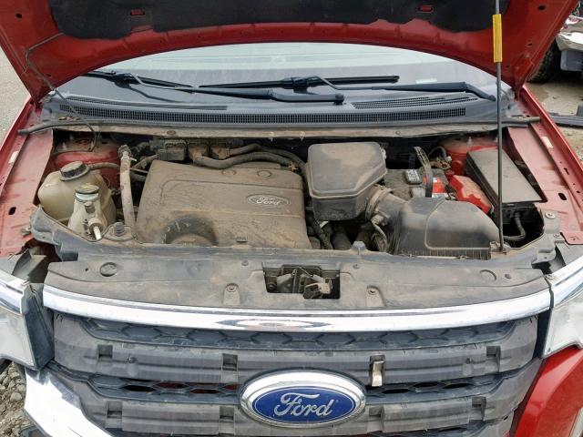 2FMDK4JC5BBA76094 - 2011 FORD EDGE SEL RED photo 7