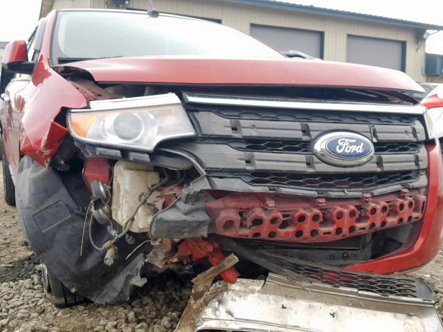 2FMDK4JC5BBA76094 - 2011 FORD EDGE SEL RED photo 9