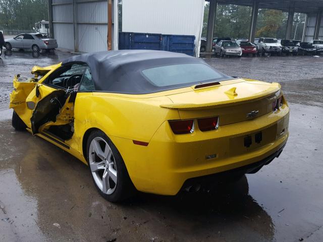 2G1FK3DJ5B9187570 - 2011 CHEVROLET CAMARO 2SS YELLOW photo 3