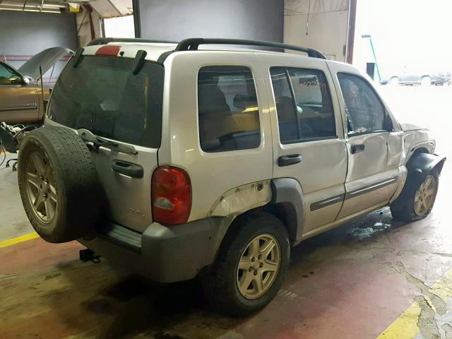 1J4GL48K34W284174 - 2004 JEEP LIBERTY SP SILVER photo 4