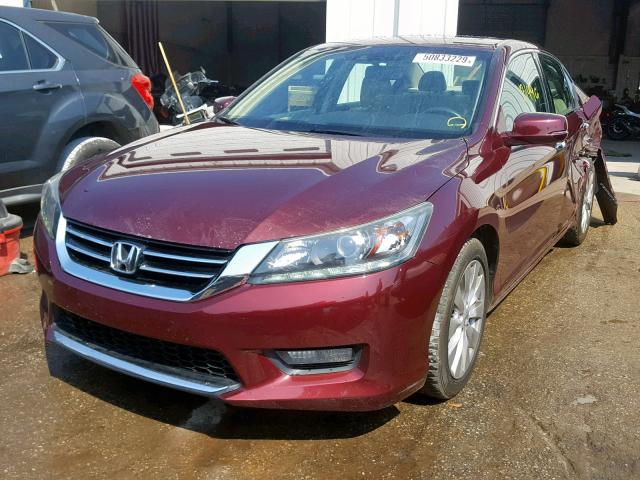 1HGCR3F83EA040416 - 2014 HONDA ACCORD EXL BURGUNDY photo 2