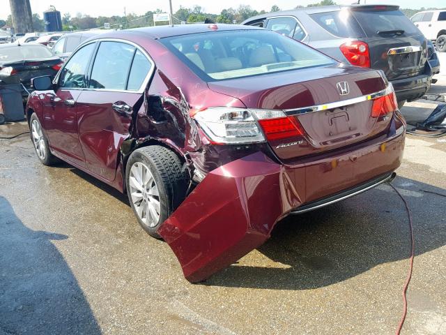 1HGCR3F83EA040416 - 2014 HONDA ACCORD EXL BURGUNDY photo 3