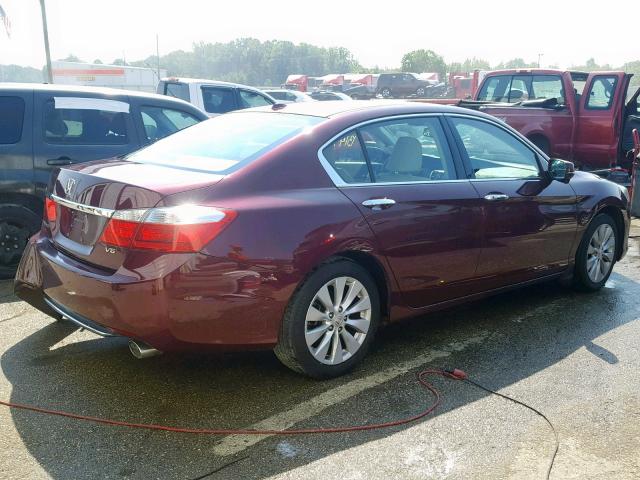 1HGCR3F83EA040416 - 2014 HONDA ACCORD EXL BURGUNDY photo 4