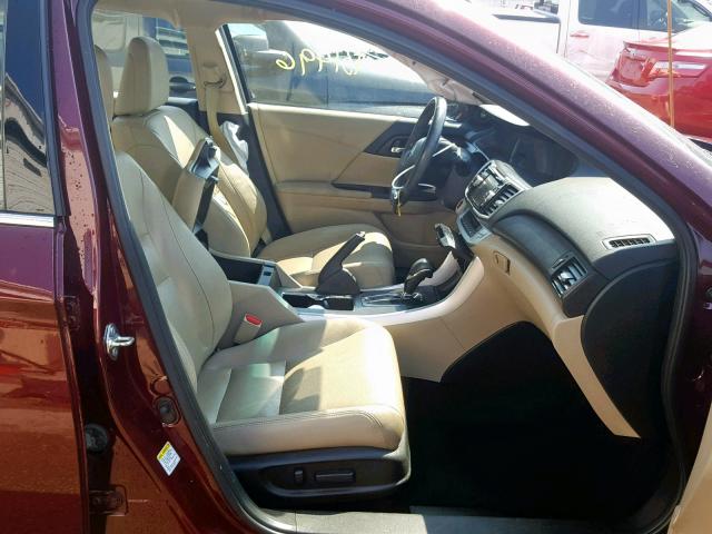 1HGCR3F83EA040416 - 2014 HONDA ACCORD EXL BURGUNDY photo 5