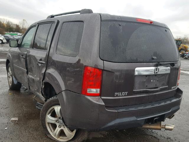 5FNYF4H73DB046617 - 2013 HONDA PILOT EXLN BROWN photo 3