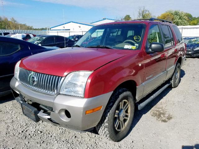 4M2ZU86E82ZJ23146 - 2002 MERCURY MOUNTAINEE RED photo 2