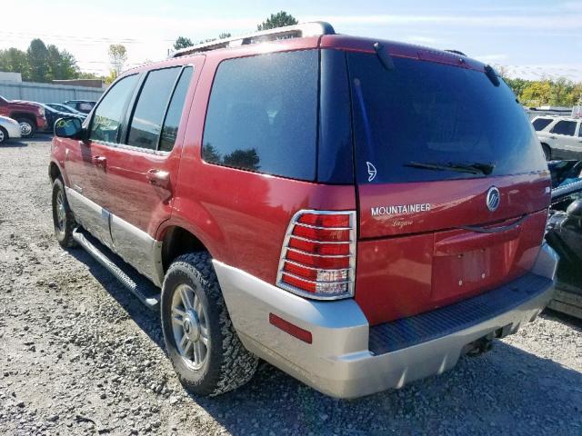 4M2ZU86E82ZJ23146 - 2002 MERCURY MOUNTAINEE RED photo 3