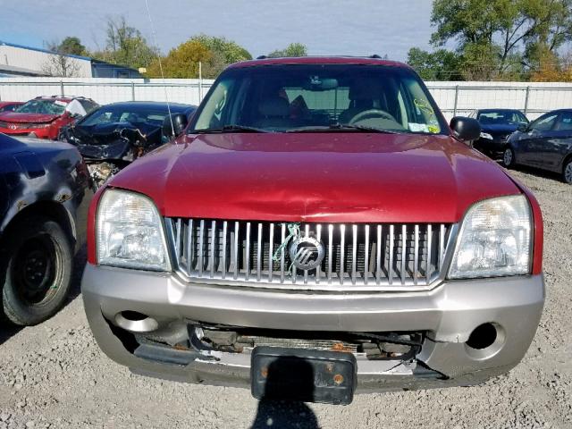 4M2ZU86E82ZJ23146 - 2002 MERCURY MOUNTAINEE RED photo 9